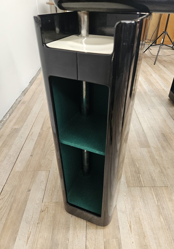 Image 1 of Table de jeu vintage en tissu gris attribuée à Pierluigi Molinari pour Pozzi Milano