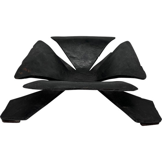 Image 1 of Chandelier vintage en fer forgé de style brutaliste, 1970