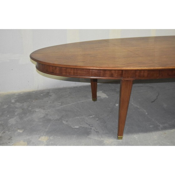 Image 1 of Table de conférence ovale vintage en acajou et laiton