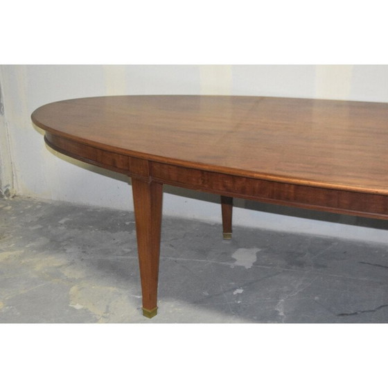 Image 1 of Table de conférence ovale vintage en acajou et laiton