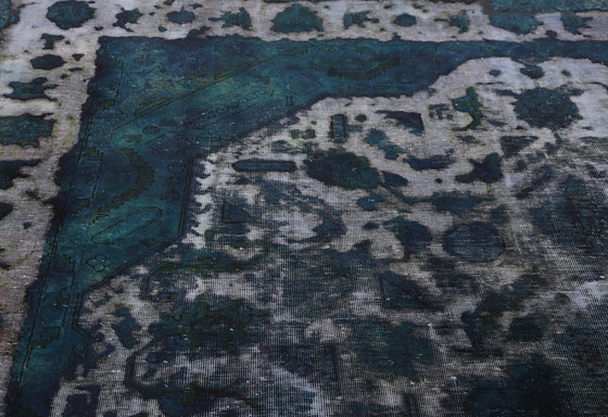 Image 1 of Tapis persan surteint Vintage Distressed Design contemporain