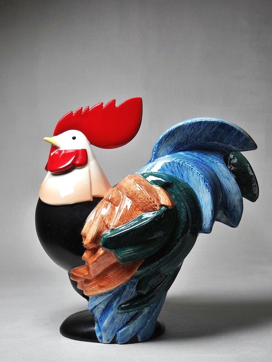 Image 1 of Sujet Coq En Porcelaine Polychrome Hahn Georges Selim Pour Goebel Allemagne 1984