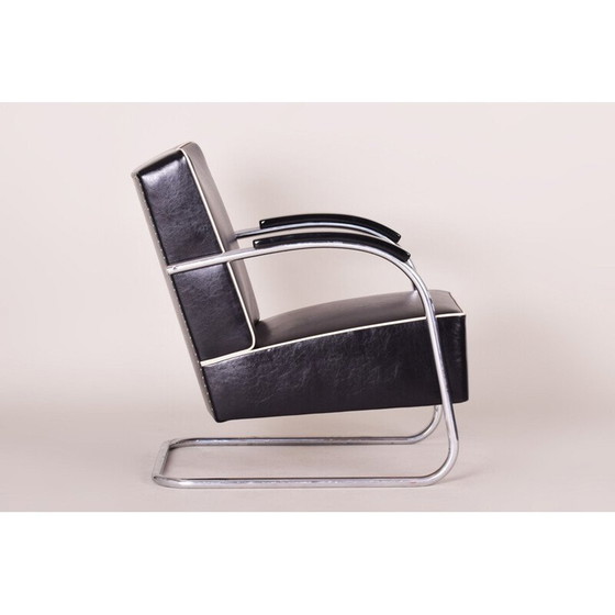 Image 1 of Paire de fauteuils vintage en cuir noir de Mucke Melder, 1930