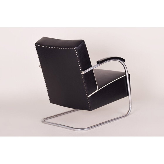 Image 1 of Paire de fauteuils vintage en cuir noir de Mucke Melder, 1930