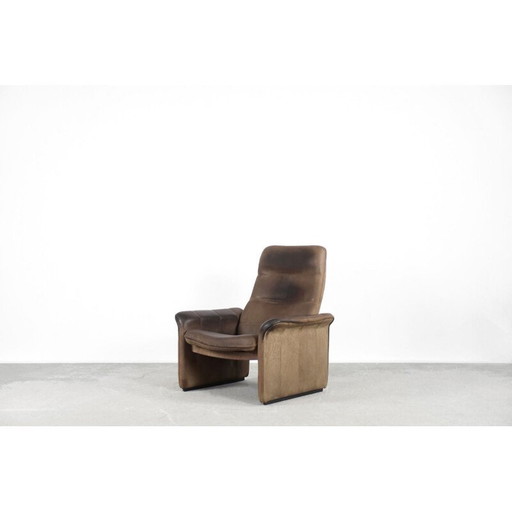 Fauteuil réglable en cuir de buffle vintage par De Sede, Suisse 1970