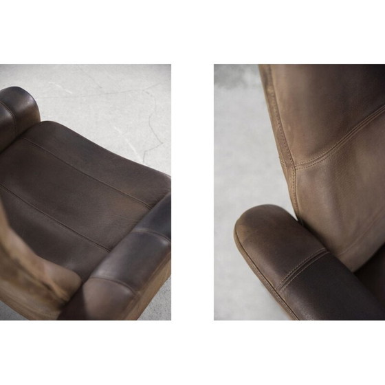 Image 1 of Fauteuil réglable en cuir de buffle vintage par De Sede, Suisse 1970