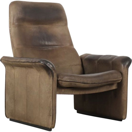 Fauteuil réglable en cuir de buffle vintage par De Sede, Suisse 1970