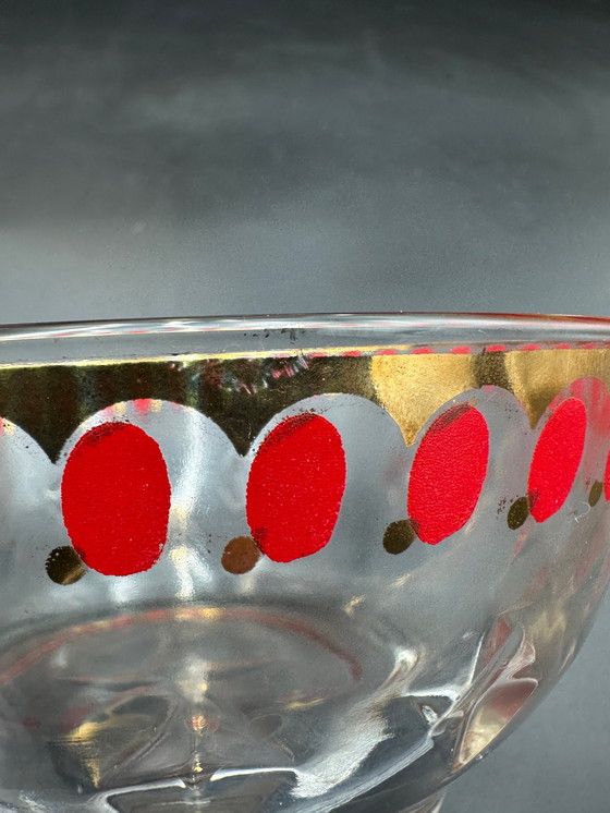 Image 1 of Vintage Italy 50s Dessert Bowls and Large Bowl