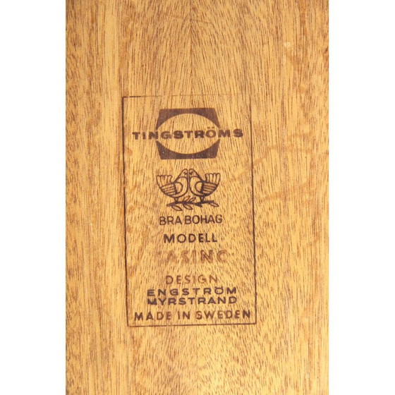 Image 1 of Table de chevet vintage en teck "Casino" par Engström et Myrstran pour Bra Bohag, Suède 1960