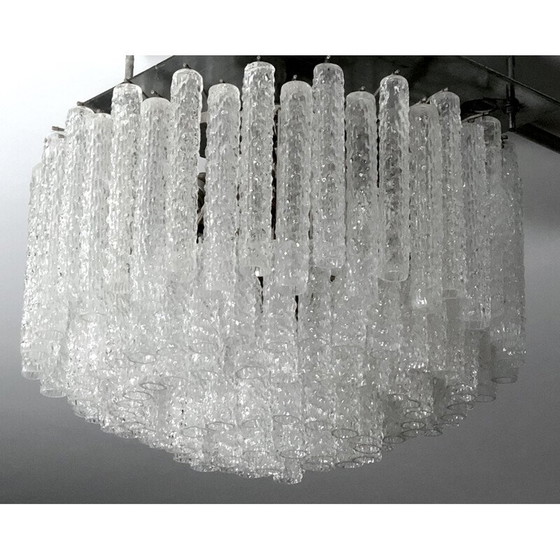 Image 1 of Lustre vintage italien en verre de Murano par Toni Zuccheri pour Venini, 1960s