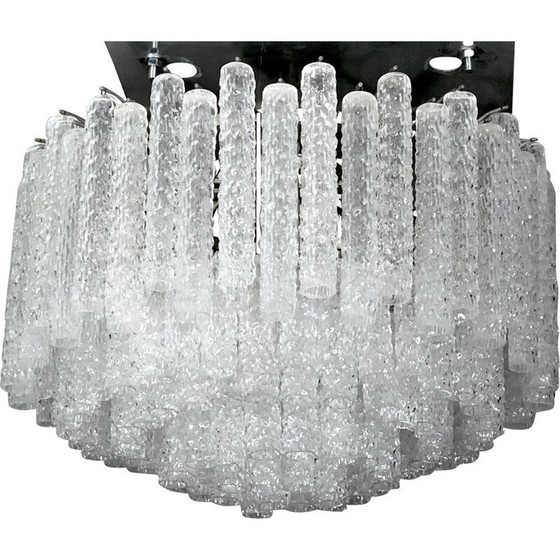 Image 1 of Lustre vintage italien en verre de Murano par Toni Zuccheri pour Venini, 1960s