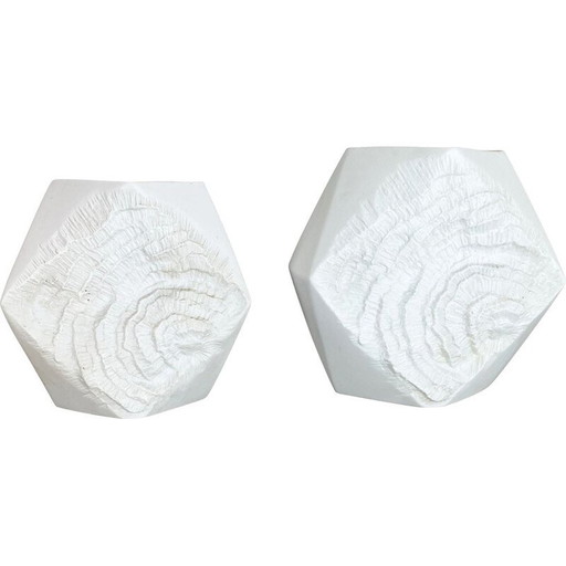 Paire de vases en porcelaine Op Art vintage par Ak Kaiser, Allemagne 1970