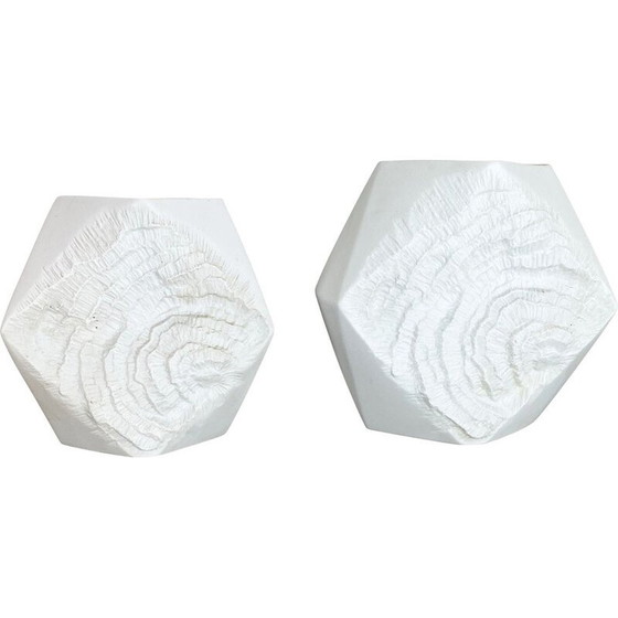 Image 1 of Paire de vases en porcelaine Op Art vintage par Ak Kaiser, Allemagne 1970