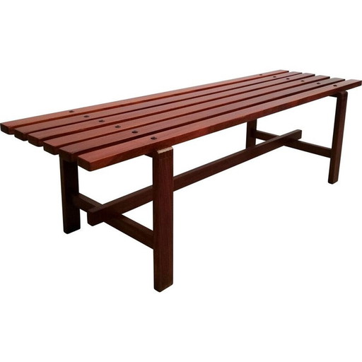 Banc vintage en teck massif, 1960