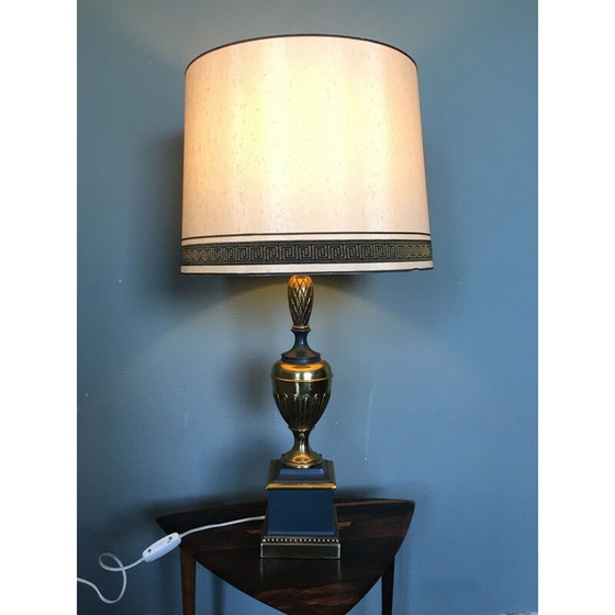 Image 1 of Lampe de table vintage en laiton et métal, France 1970