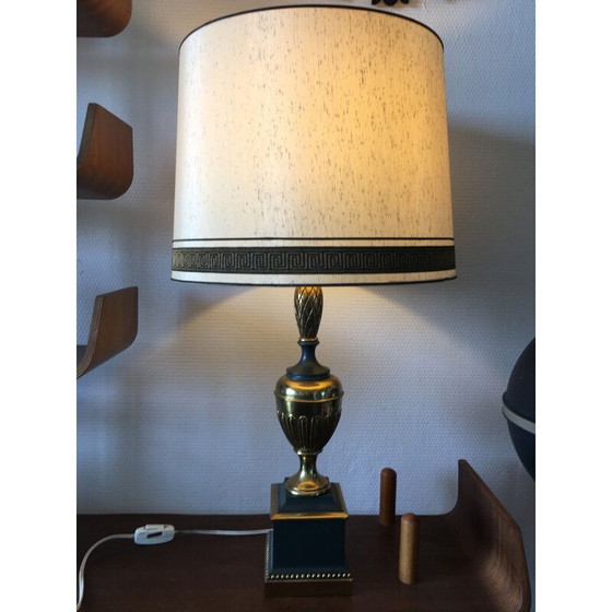 Image 1 of Lampe de table vintage en laiton et métal, France 1970
