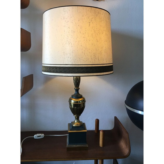 Image 1 of Lampe de table vintage en laiton et métal, France 1970