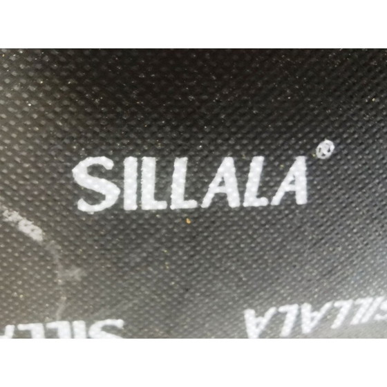 Image 1 of Fauteuil bridge vintage en bois et tapissé de nubuck moutarde