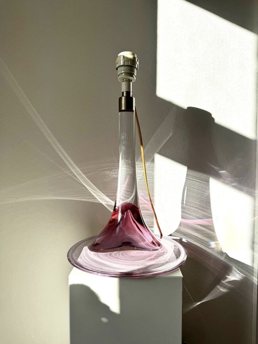 Grande lampe en verre Holmegaard "Fanfare", Royal Copenhagen, Vintage, Danois, 1980S