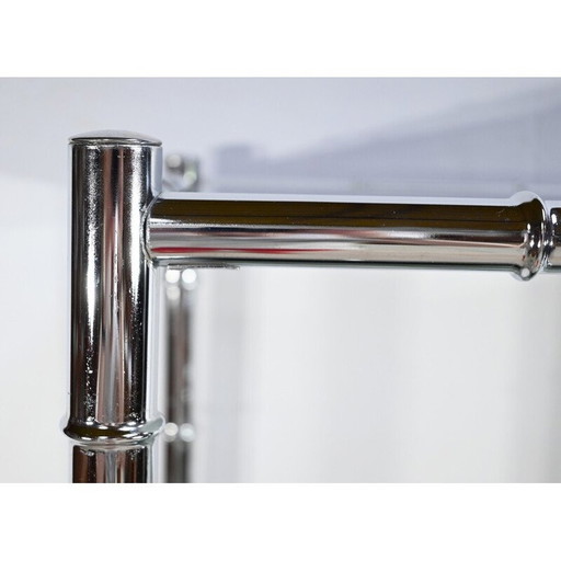 Etagère vintage en métal chromé et verre à 5 niveaux, 1970