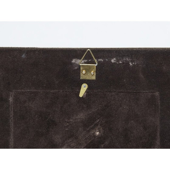 Image 1 of Cadre photo vintage en laiton et pierre fossile, Italie 1970