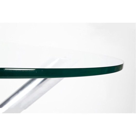 Image 1 of Table vintage en verre et chrome par Renato Zevi pour Roche Bobois, France 1970