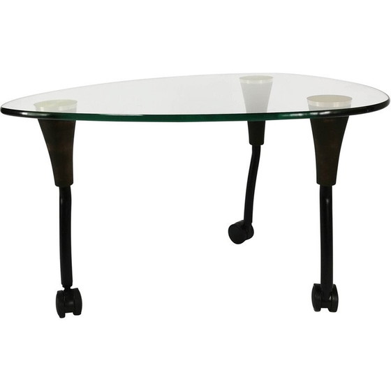 Image 1 of Table basse vintage en bois et métal, Allemagne 1980