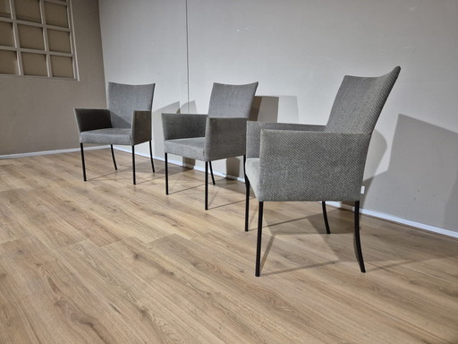 3x Bert Plantagie Chaises de salle à manger - Gris - Taupe - Design