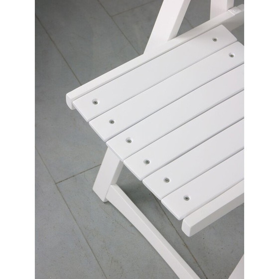 Image 1 of Paire de chaises pliantes Trieste blanches vintage par Aldo Jacober pour Bazzani