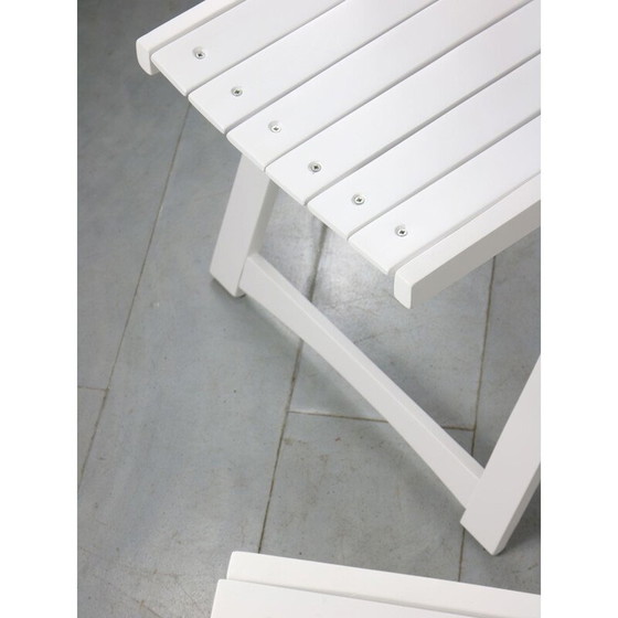 Image 1 of Paire de chaises pliantes Trieste blanches vintage par Aldo Jacober pour Bazzani