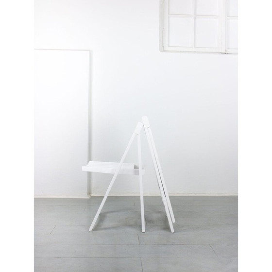 Image 1 of Paire de chaises pliantes Trieste blanches vintage par Aldo Jacober pour Bazzani