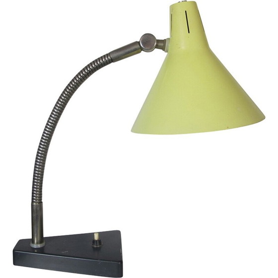 Image 1 of Lampe de table jaune par H.Busquet pour Hala - années 1950
