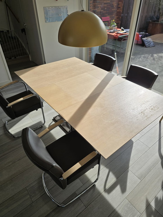 Image 1 of 4 chaises de salle à manger Leolux Company en cuir Senso Brown