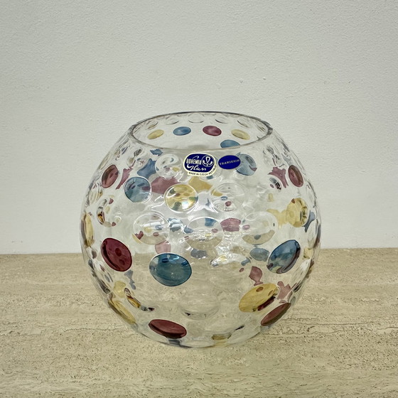 Image 1 of Vase en verre Bohemian Borske Sklo Nemo par Max Kannegiesser 1960S
