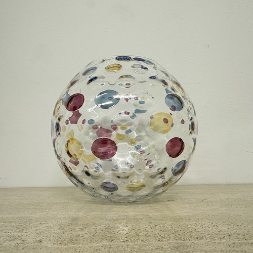 Vase en verre Bohemian Borske Sklo Nemo par Max Kannegiesser 1960S