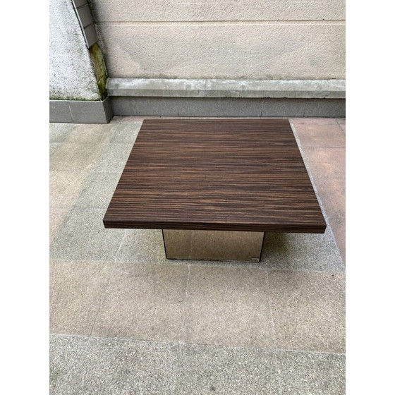 Image 1 of Table basse vintage en bois de Zebrano par Paul Michel, 1974