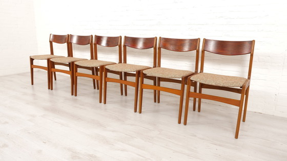 Image 1 of Ensemble de 6 chaises de salle à manger | Vintage | Re-upholstered