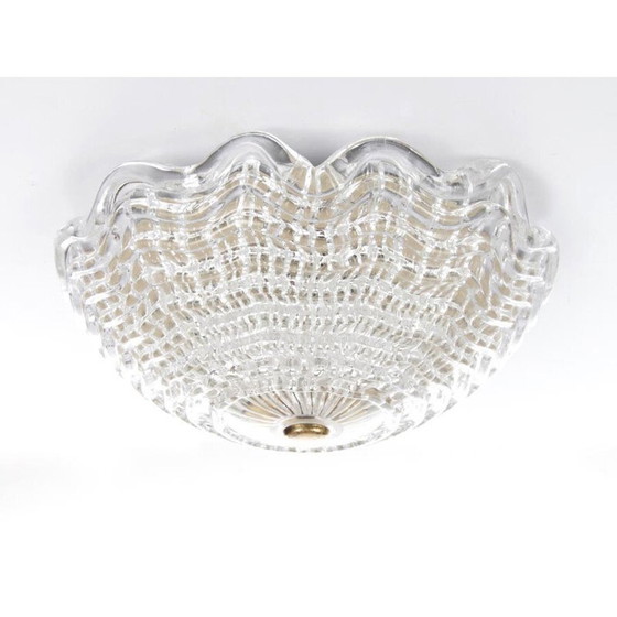 Image 1 of Plafonnier scandinave vintage en cristal par Carl Fagerlund pour Orrefors, 1960