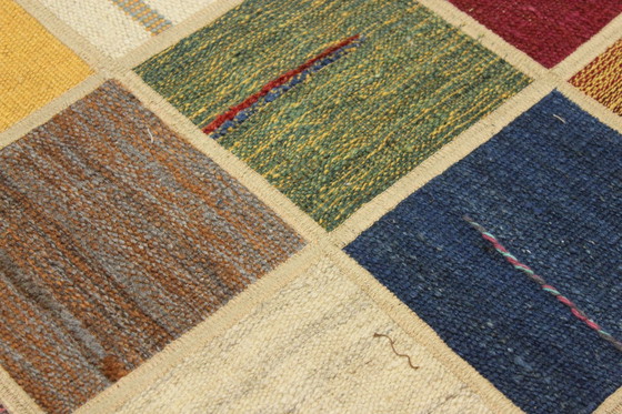 Image 1 of Tapis persan original noué à la main Kilim Patchwork Design 202 X 141 cm Top Condition