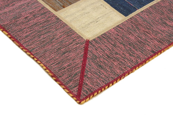 Image 1 of Tapis persan original noué à la main Kilim Patchwork Design 202 X 141 cm Top Condition