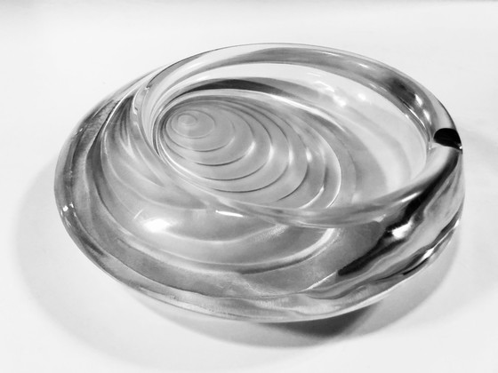 Image 1 of Grand Cendrier Cinétique • Cristal • Daum France • Op Art • 1970