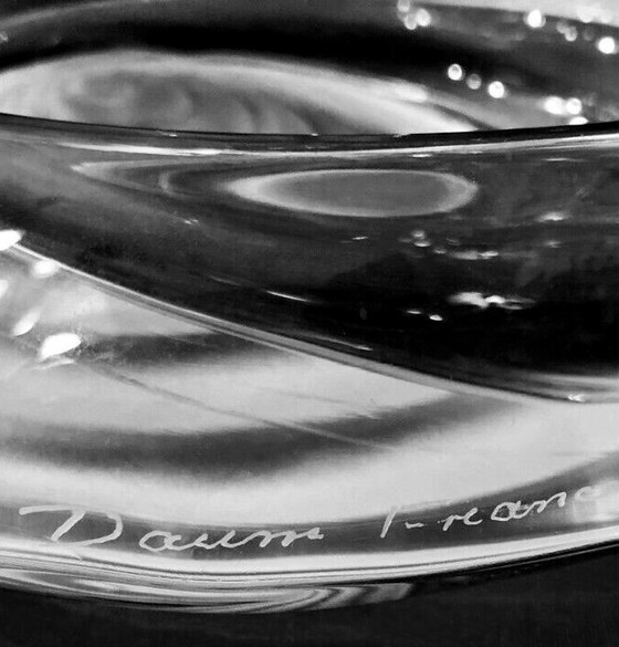 Image 1 of Grand Cendrier Cinétique • Cristal • Daum France • Op Art • 1970