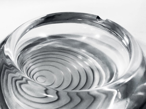 Image 1 of Grand Cendrier Cinétique • Cristal • Daum France • Op Art • 1970