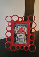 Cadre photo vintage IKEA rouge dans le style Pop-Art