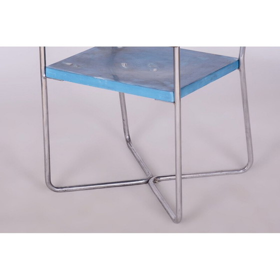 Image 1 of Fauteuil Bauhaus vintage en hêtre et acier chromé pour Mücke Melder, Tchécoslovaquie 1930