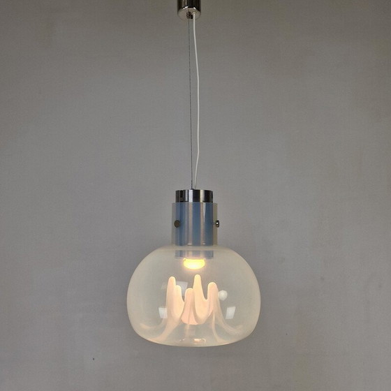 Image 1 of Lampe suspendue vintage en verre de Murano par Toni Zuccheri pour VeArt, Italie 1970