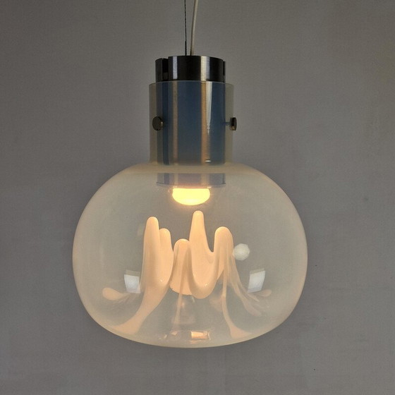 Image 1 of Lampe suspendue vintage en verre de Murano par Toni Zuccheri pour VeArt, Italie 1970