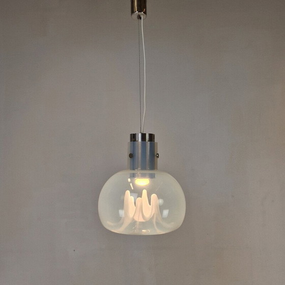 Image 1 of Lampe suspendue vintage en verre de Murano par Toni Zuccheri pour VeArt, Italie 1970