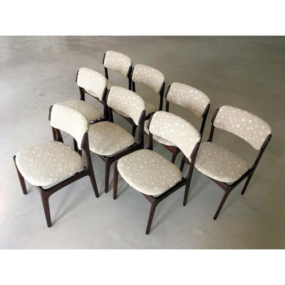 Image 1 of Ensemble de 8 chaises de salle à manger en chêne tanné par Erik Buch 1960s