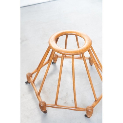 Déambulateur vintage en bois de hêtre, années 1940-1950